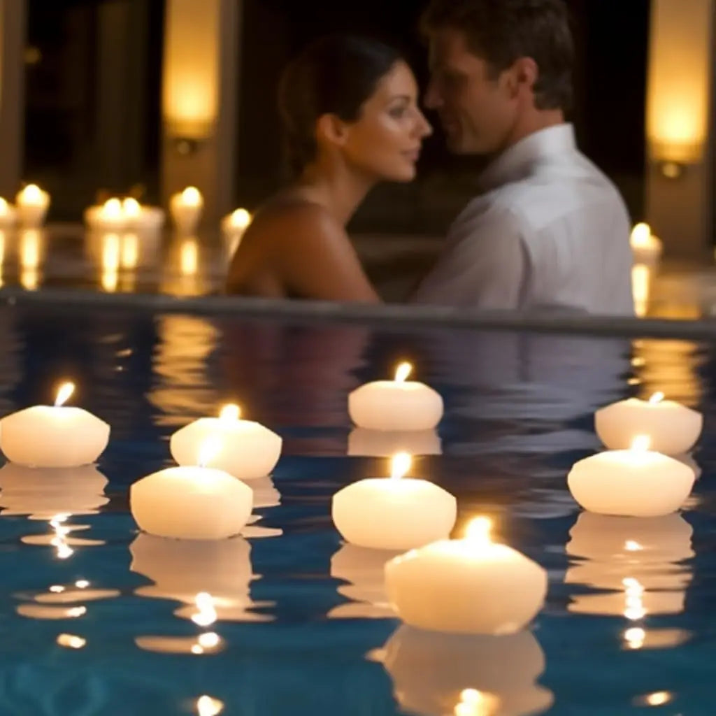 20-100pcs Floating Candles for Centerpieces Floating Pool Decorations for Wedding 1.7Inch 4Hours Burn Time Unscented Wax Discs