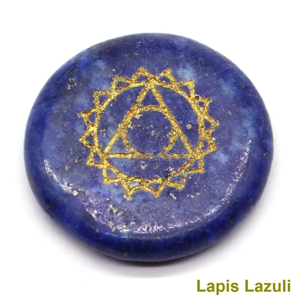 7 Chakra Natural Stone Healing Reiki Crystal Set Wicca Polished Energy Palm Pocket Gemstone Spiritual Products Meditation 25mm