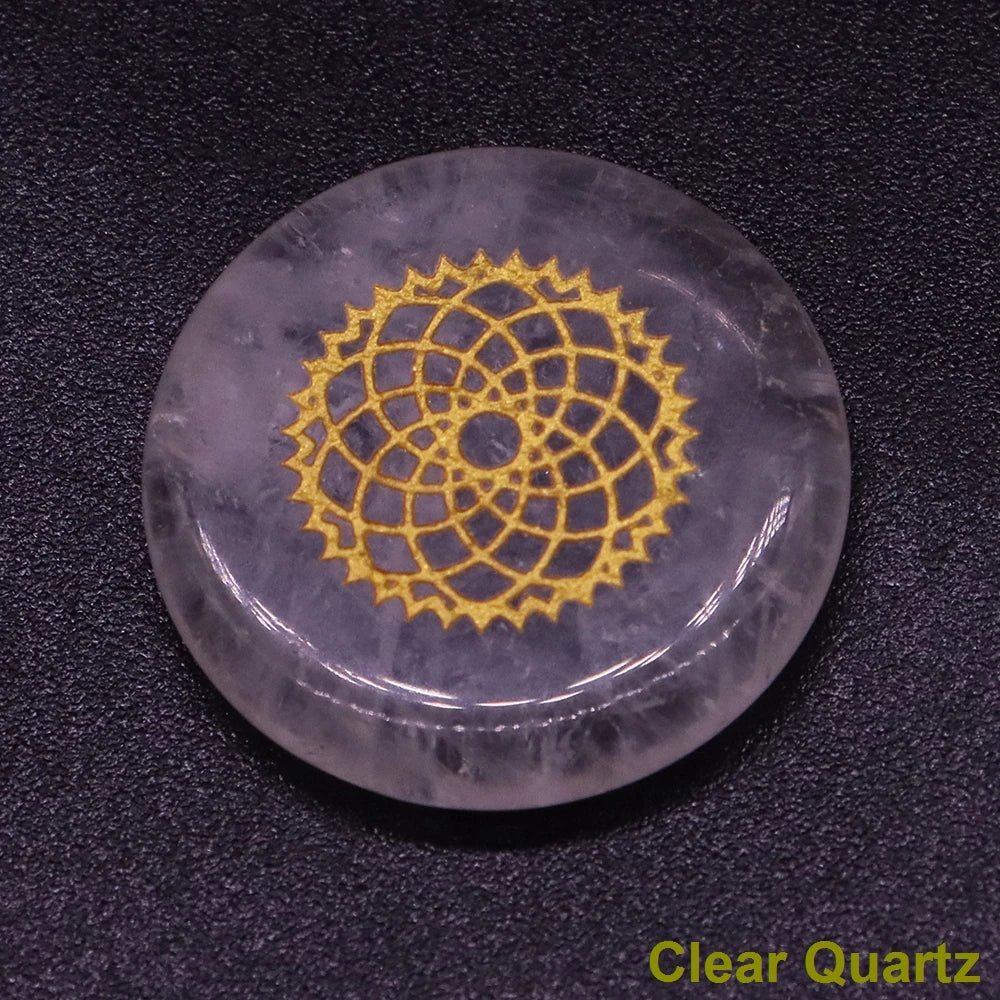 7 Chakra Natural Stone Healing Reiki Crystal Set Wicca Polished Energy Palm Pocket Gemstone Spiritual Products Meditation 25mm