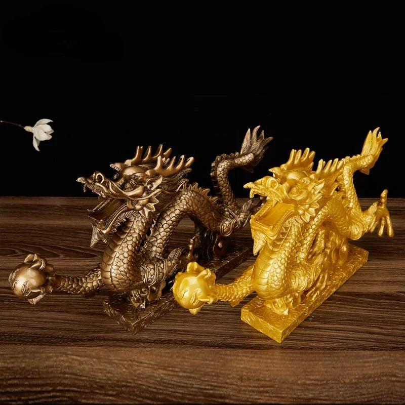 Feng Shui Lucky Resin Imitation Hanlong Ornaments Zodiac Dragon Home Decor