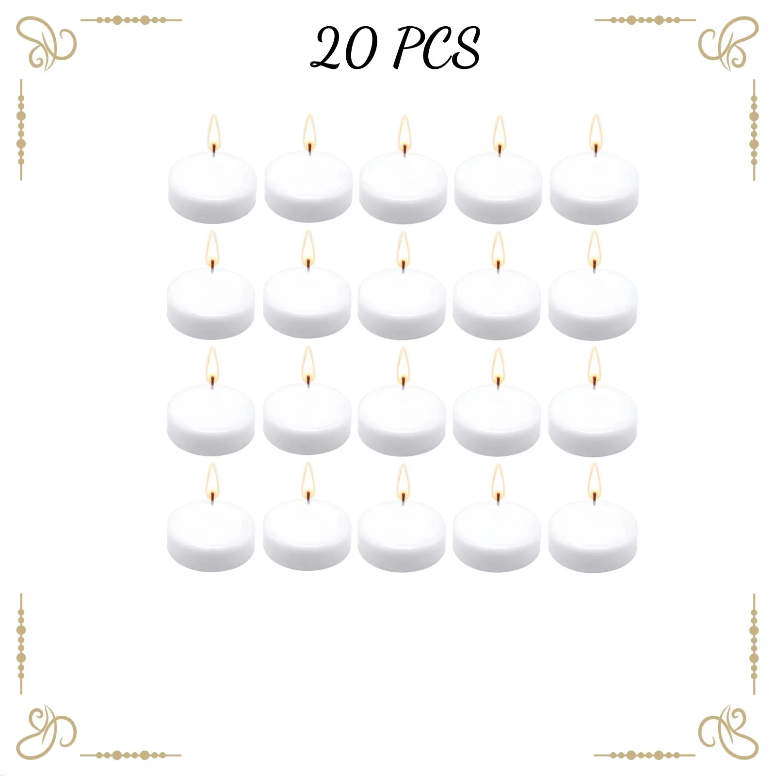 20-100pcs Floating Candles for Centerpieces Floating Pool Decorations for Wedding 1.7Inch 4Hours Burn Time Unscented Wax Discs