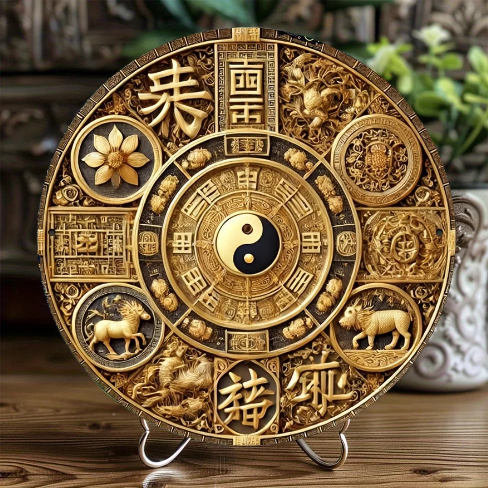 Prosperity Feng Shui Wooden Plaque – 8-inch
