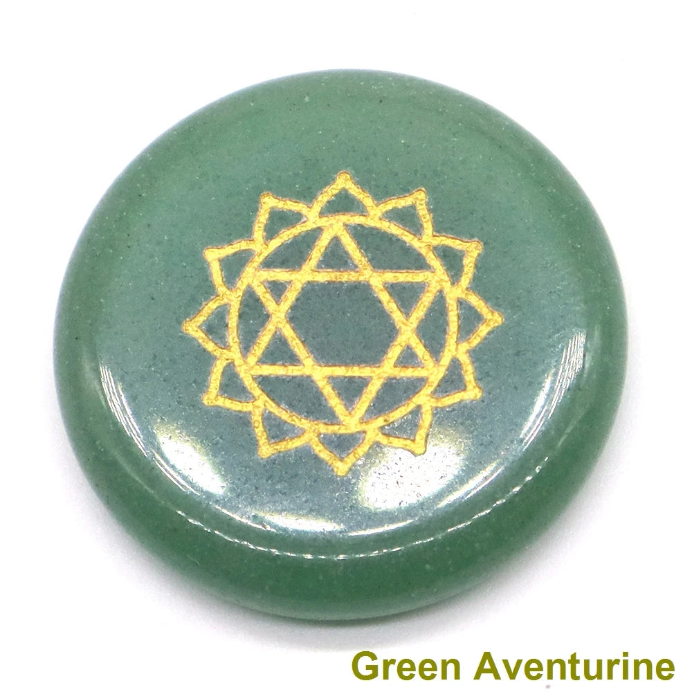 7 Chakra Natural Stone Healing Reiki Crystal Set Wicca Polished Energy Palm Pocket Gemstone Spiritual Products Meditation 25mm