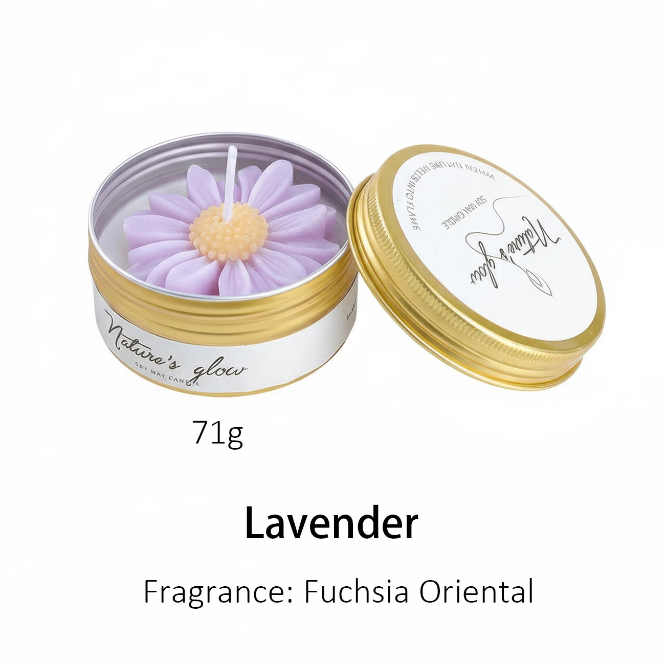 Chamomile Scented Candle Tin, Handmade Soy Wax Flower Candle, Smokeless Aroma Candle for Bedroom Decor, Romantic Gift for Women