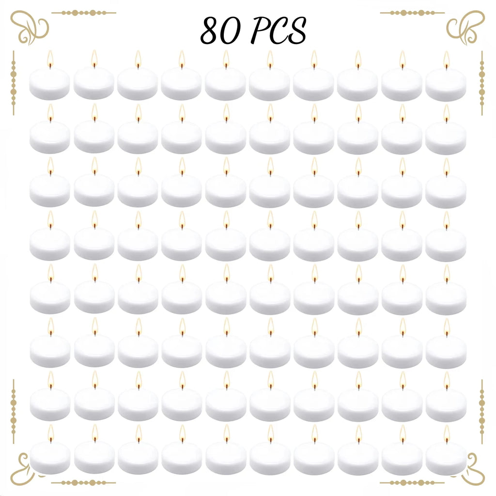 20-100pcs Floating Candles for Centerpieces Floating Pool Decorations for Wedding 1.7Inch 4Hours Burn Time Unscented Wax Discs