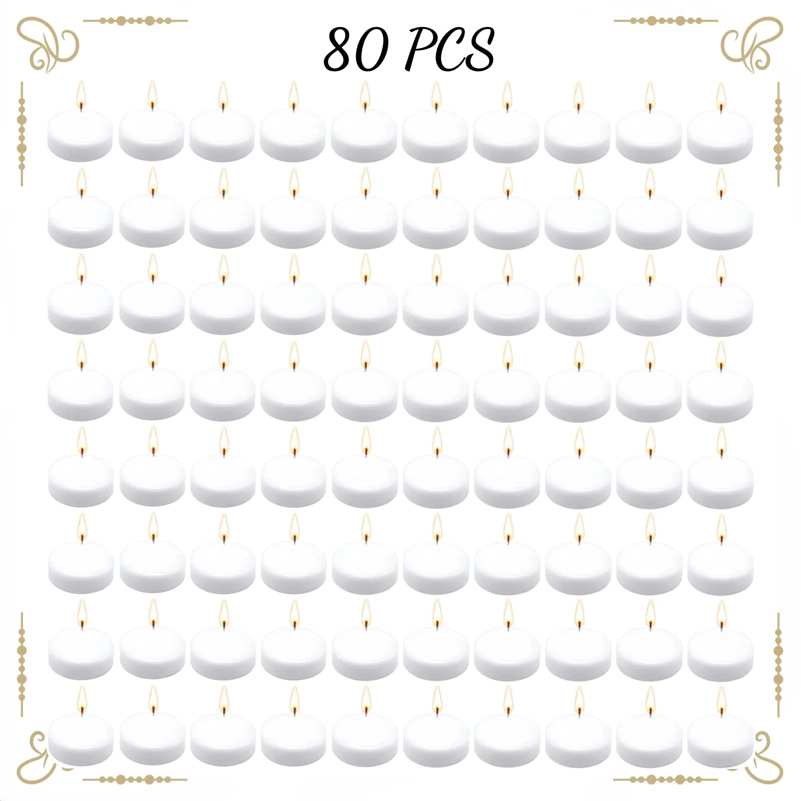 20-100pcs Floating Candles for Centerpieces Floating Pool Decorations for Wedding 1.7Inch 4Hours Burn Time Unscented Wax Discs