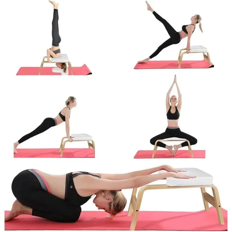 Wholesale Multi Functional Yoga Inversion Chair Wooden Headstand Body Yoga Inverted Stool