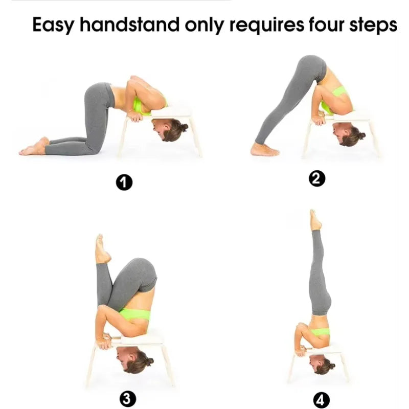Wholesale Multi Functional Yoga Inversion Chair Wooden Headstand Body Yoga Inverted Stool