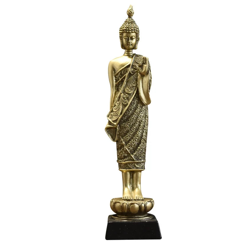 Buddha statue resin decorative items, standing Buddha, sitting Buddha, and Zen-inspired decorative items for the entrance hall