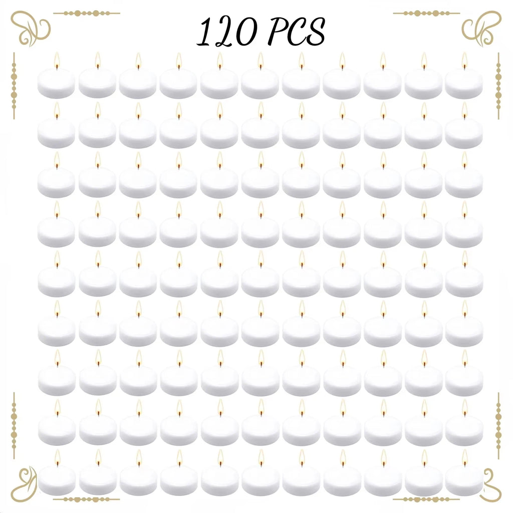 20-100pcs Floating Candles for Centerpieces Floating Pool Decorations for Wedding 1.7Inch 4Hours Burn Time Unscented Wax Discs