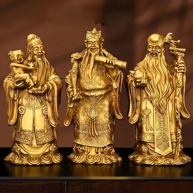 Pure Brass God of Fortune and Longevity God of Wealth Statue Longevity Star Nafu Home Decoration