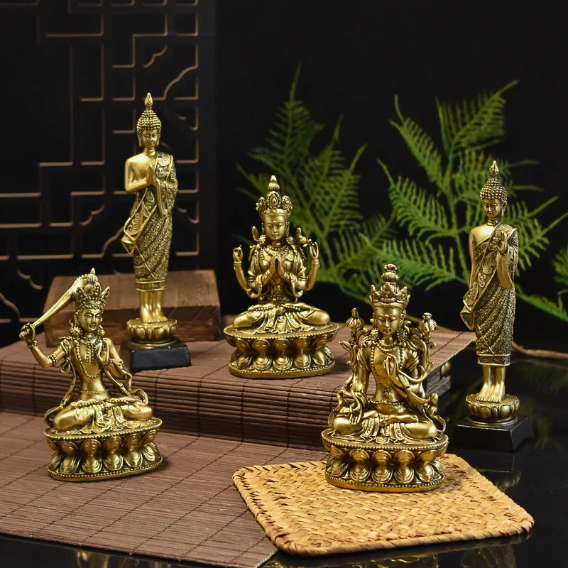 Buddha statue resin decorative items, standing Buddha, sitting Buddha, and Zen-inspired decorative items for the entrance hall