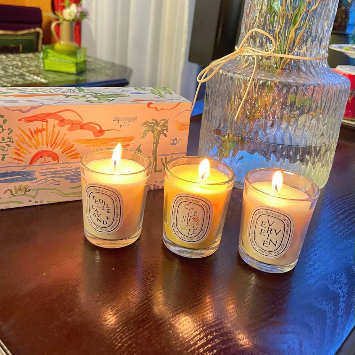 Scented Candle Gift Set Lavender Lemongrass Verbena Luxury Aromatherapy Candle Box Birthday Friendship Present Home Decoration