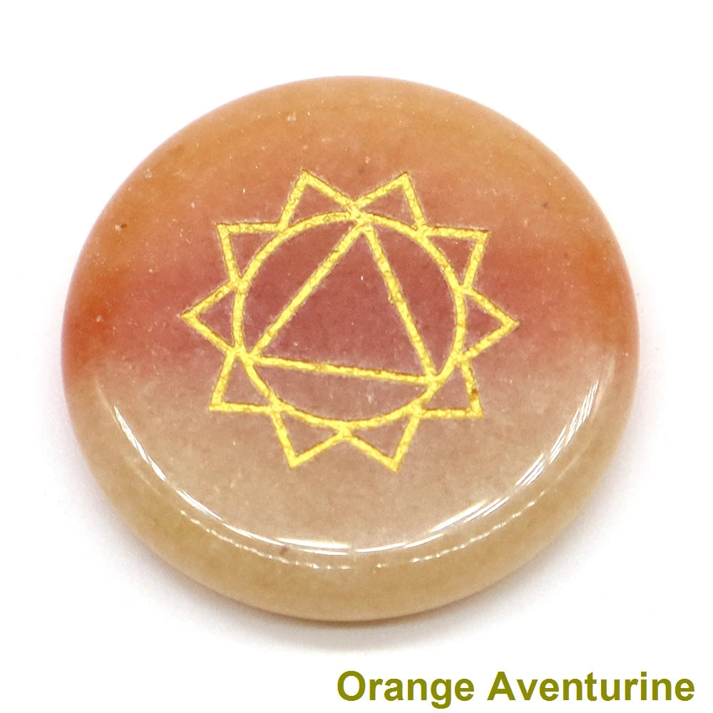 7 Chakra Natural Stone Healing Reiki Crystal Set Wicca Polished Energy Palm Pocket Gemstone Spiritual Products Meditation 25mm