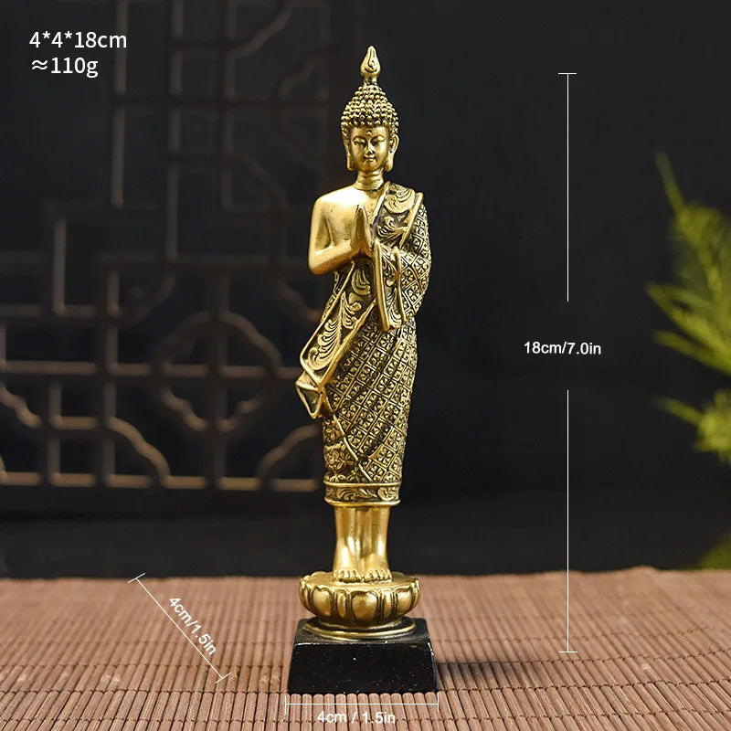 Buddha statue resin decorative items, standing Buddha, sitting Buddha, and Zen-inspired decorative items for the entrance hall