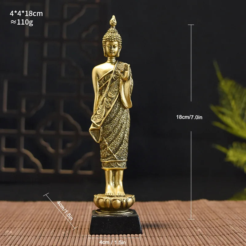 Buddha statue resin decorative items, standing Buddha, sitting Buddha, and Zen-inspired decorative items for the entrance hall