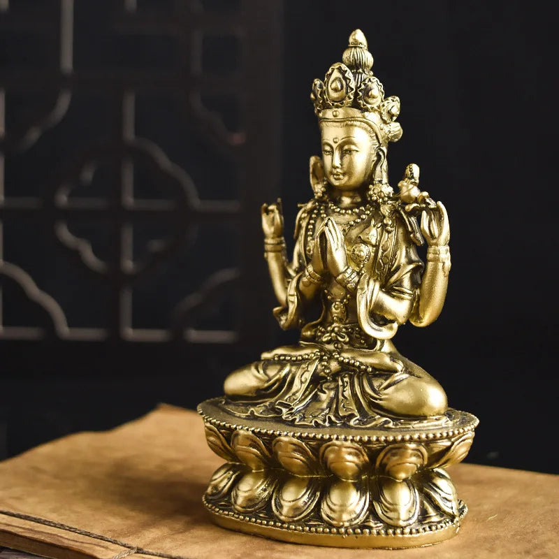 Buddha statue resin decorative items, standing Buddha, sitting Buddha, and Zen-inspired decorative items for the entrance hall