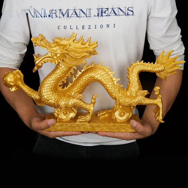 Feng Shui Lucky Resin Imitation Hanlong Ornaments Zodiac Dragon Home Decor